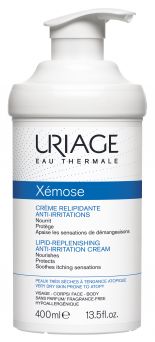 Uriage Xémose Cream 400ml front bottle – nourishing moisturizer for dry sensitive skin