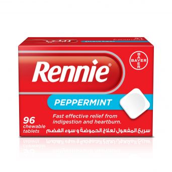 Rennie for heartburn chewable peppermint tablets 96's