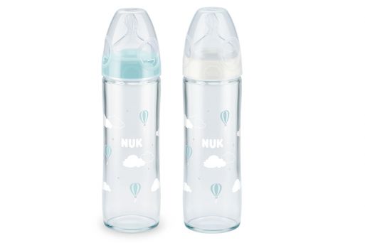 Nuk New Classic Glass Baby Bottle 240 ml with Teat