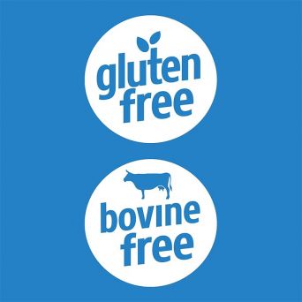 Joint support supplement bottle showing gluten-free and bovine-free claims