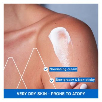 Texture of Uriage Xémose Cream 400ml – rich lipid-replenishing formula