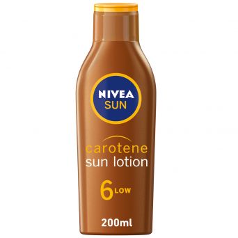 Nivea Sun Carotene Sun Lotion SPF 6 Low 200ml bottle – sun care lotion for intense tan and silky smooth skin