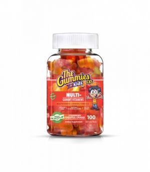 The Gummies Co Kids Multivitamins bottle showing colorful plant-based gummies suitable for vegan kids
