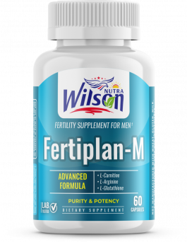 Fertiplan-M Capsules front bottle view – Wilson Nutra male fertility supplement