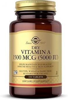 Solgar Dry Vitamin A 1500 Mcg (5000 Iu) 100 Tablets