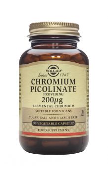 Solgar Chromium Picolinate 200 mcg Vegetable Capsules - Pack of 90