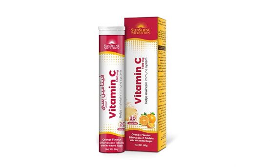 Sunshine Nutrition Vitamin C 1000mg Orange Effervescent Bundle Pack 20's x 12