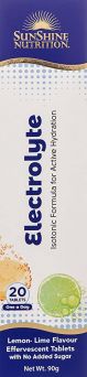 Sunshine Nutrition Electrolyte Lemon Lime Flavour Effervescent Tablet 20's