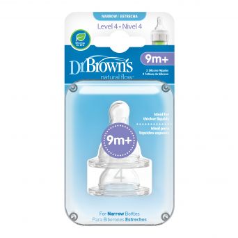 Dr Browns Level 4 Silicone Narrow Options+ Nipple, 2-Pack