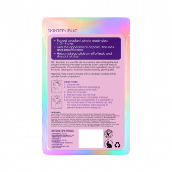 Skin Republic - Prime + Refine 3 Minute Primer Face Mask Sheet 18ml