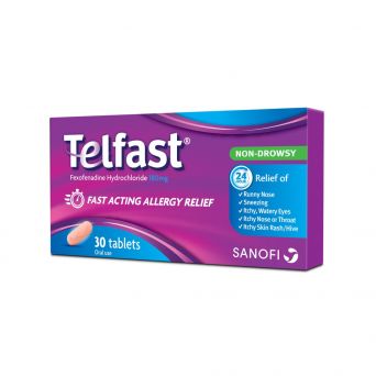 Telfast 180mg Anti-Allergy Tablets for Quick Allergy Relief 30's