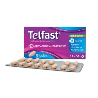 Telfast 180mg Anti-Allergy Tablets for Quick Allergy Relief 15's