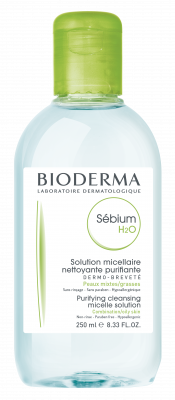 Bioderma Sebium H2O Purifying Cleansing Micellar Water Make-Up Remover Combination to Oily Skin 250ml