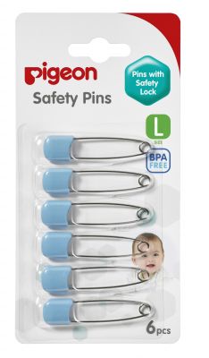 Pigeon Safety Pins Large 6 pcs/card