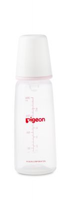 Pigeon Plastic Feeding Bottle 200ml (Transparent Cap)