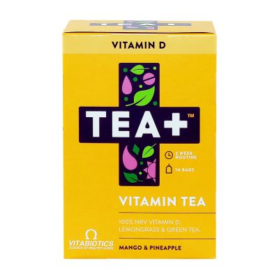 TEA+ (Tea Plus) Vitamin D Tea - Green Herbal Tea Bags - Mango & Pineapple