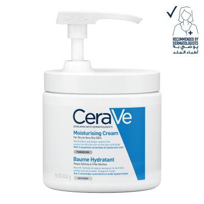 CERAVE MOISTURISING CREAM WITH PUMP FOR DRY SKIN WITH HYALURONIC ACID 454g