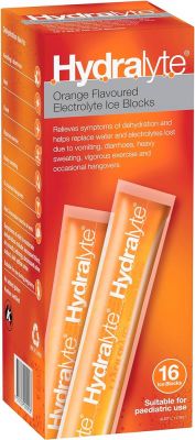 Hydralyte Orange Electrolyte Ice Blocks 1's