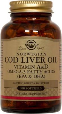 Solgar Cod Liver Oil 100 Softgels (Vitamin A & D Supplement)